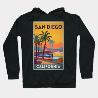 A Vintage Travel Art of San Diego - California - US Hoodie